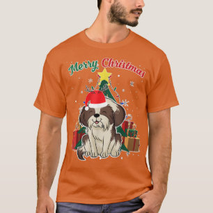 Shih Tzu Weihnachtsbaum Schneeflocken Weihnachtsge T-Shirt
