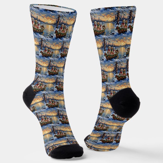 Shih Tzu Weihnachtsboot Urlaub Socken (Gewinkelt)