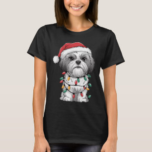 Shih Tzu Weihnachtsmann Weihnachtsbaum Lichter Xma T-Shirt