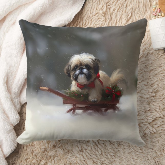 Shih Tzu Weihnachtsschnee Winter Kissen (Decke)