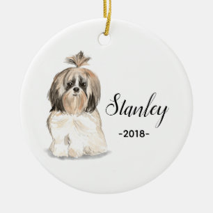 Shih tzu Weihnachtsverzierung Keramik Ornament