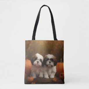 Shih Tzu Welpe Herbstfreude Kürbis Tasche