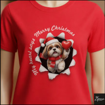 Shih Tzu Welpen Weihnachts Herz Schal