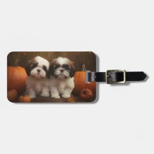 Shih Tzu Welppy Autumn Delight Pumpkin Gepäckanhänger