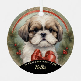 Shih Tzu Welppy's First Christmas Ornament