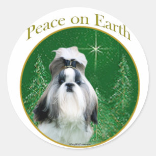 Shih Tzu Weltfrieden Runder Aufkleber