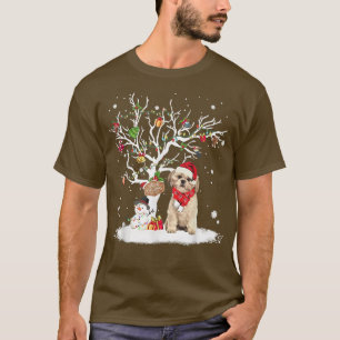 Shih Tzu Winter Snow Tree Dog Weihnachtsfest T-Shirt