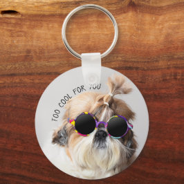 Shih Tzu zu Cool für Sie Sonnenbrillen Foto Schlüsselanhänger