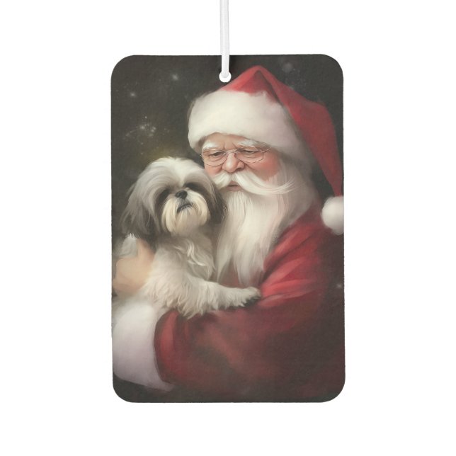 Shih Tzu zu Weihnachten Autolufterfrischer (Vorderseite)
