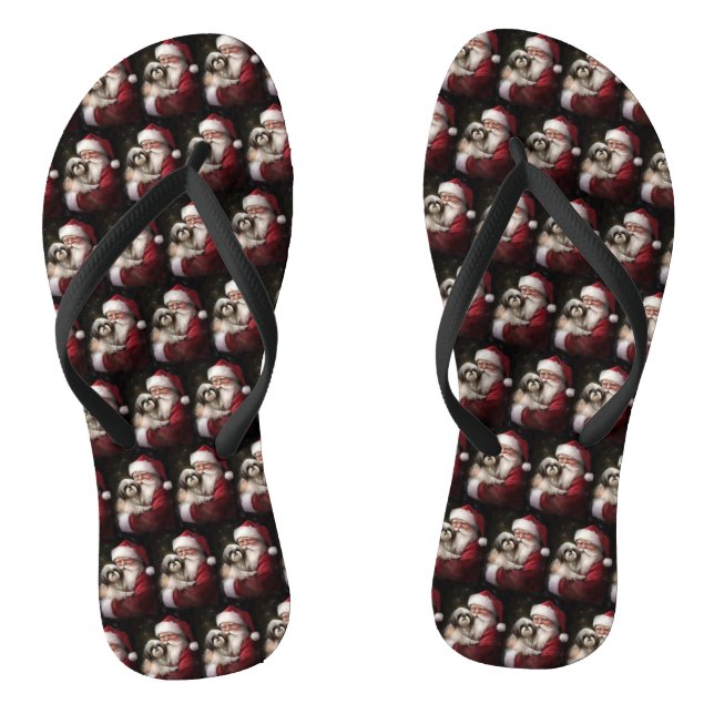 Shih Tzu zu Weihnachten Flip Flops (Fußbett)