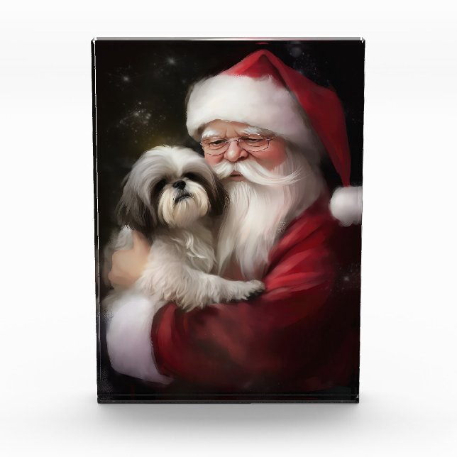 Shih Tzu zu Weihnachten Fotoblock (Vorderseite)
