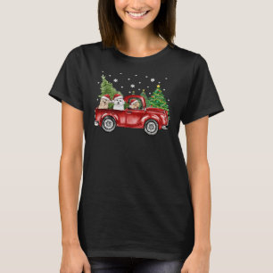 Shih Tzus auf Red Car Dog Weihnachten T-Shirt