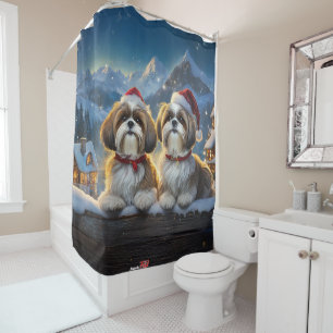 Shih Tzus Holiday Design von Rich AMeN Gill Duschvorhang