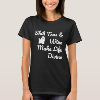 Shih Tzus Wein göttlich lustige trinkende Hundemut T-Shirt