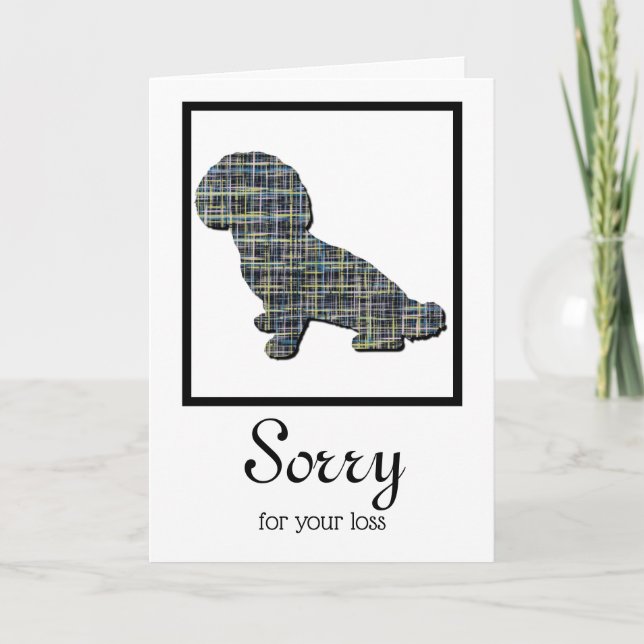 Shihpoo Hund Silhouette Haustiere Beileid Karte (Vorderseite)
