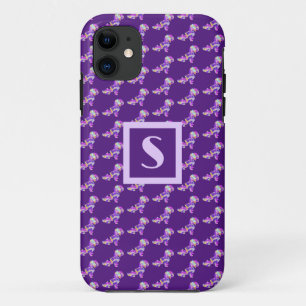 Shihpoo Niedlich Hund Lila Silhouette Monogramm Case-Mate iPhone Hülle