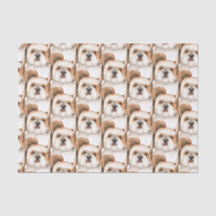 Shihtzu niedliche Hundegesicht handgezeichnet Seidenpapier
