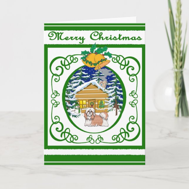 Shihtzu Vintages Weihnachten (Vorderseite)