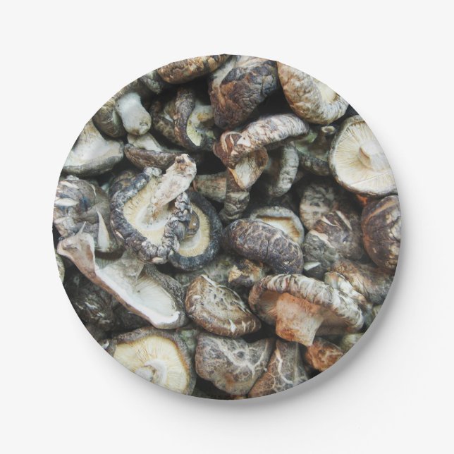 Shiitake Mushrooms Pappteller (Vorderseite)