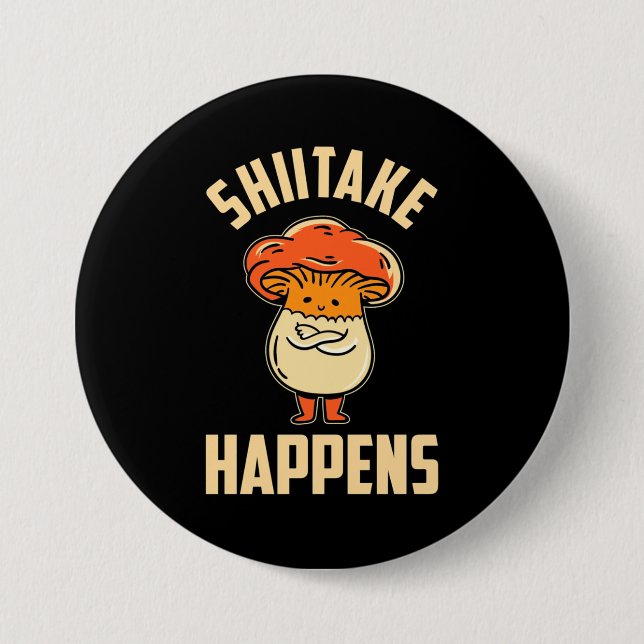 Shiitake-Pilz passiert Button (Vorderseite)