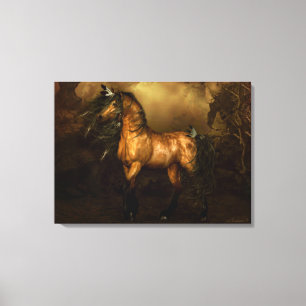 Shikoba Buckskin Pferd Stretched Canvas Print Leinwanddruck