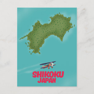 Shikoku Japan-Karte Postkarte