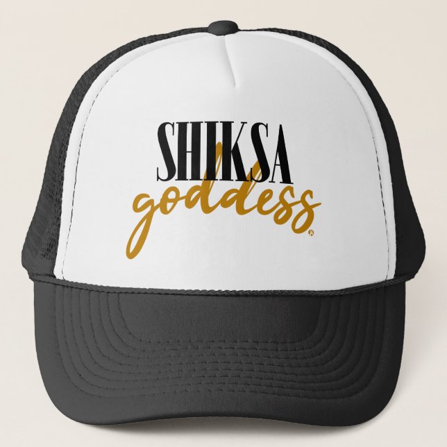 Shiksa Goddess Funny Jewish 90s Script Slogan Truckerkappe (Vorderseite)