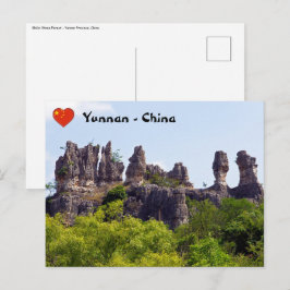 Shilin pinnacles Steinwald - Yunnan, China, Asien Postkarte