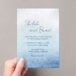 Shiloh Blue Elegant Wedding Acryleinladungen
