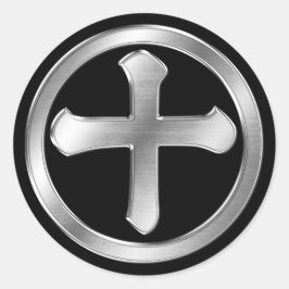 Shimazu Clan Kamon Silver Chrome Runder Aufkleber