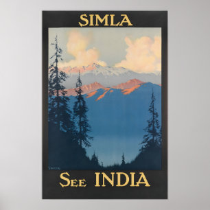 Shimla Druck Indische Kunst Indien Reiseplakat Poster