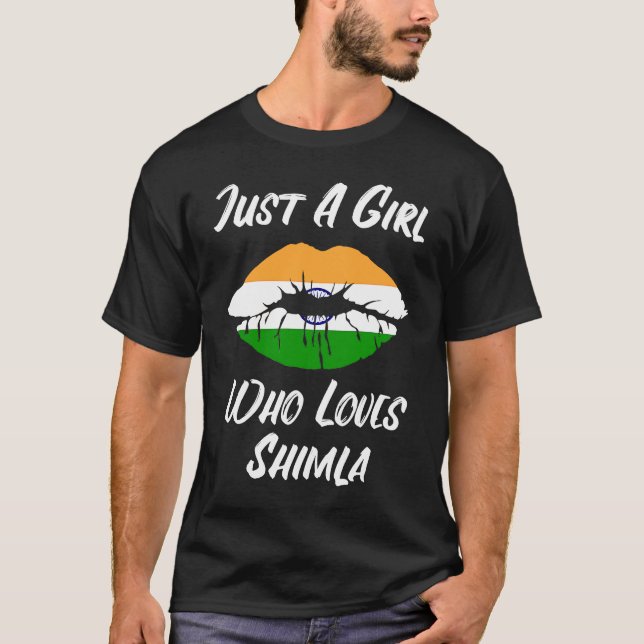 Shimla lips mouth love Indian flag T-Shirt (Vorderseite)
