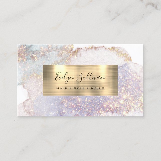 Shimmer Aquarellgoldfolie Visitenkarte (Vorderseite)