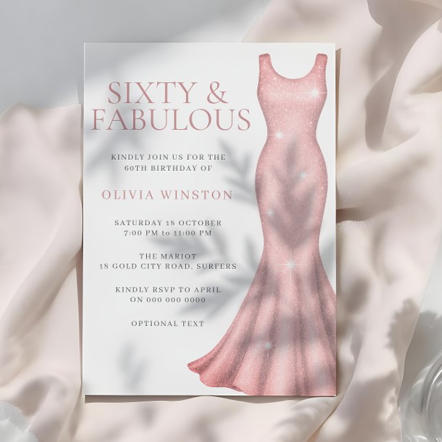 Shimmer Dress 60. Geburtstagsparty Einladung (Von Creator hochgeladen)
