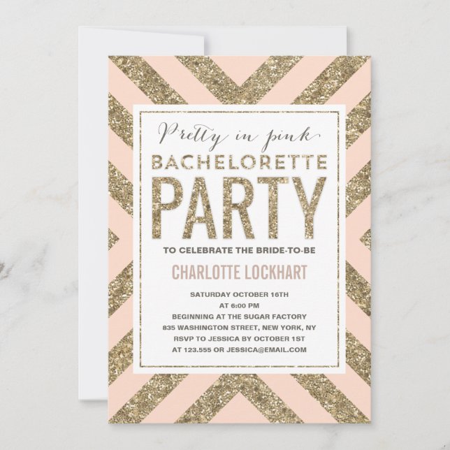 Shimmer glamour | Bachelorette Party Invitation (Devant)