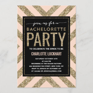 Shimmer glamour   Bachelorette Party Invitation