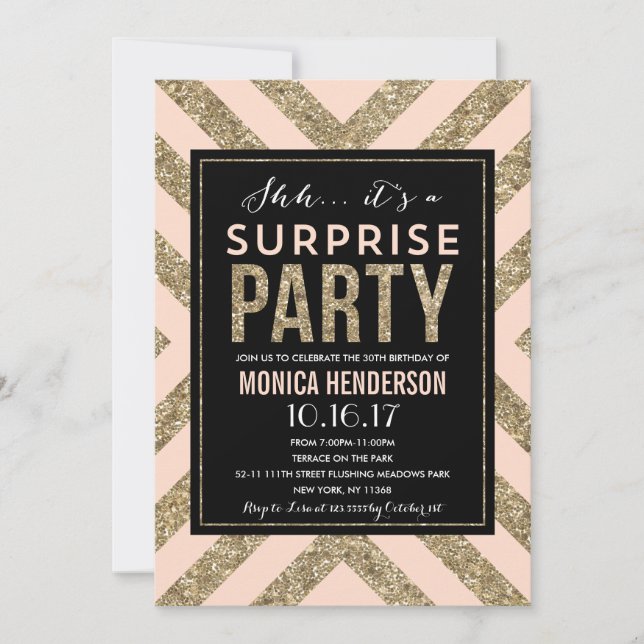 Shimmer glamour | Invitation Surprise Party (Devant)