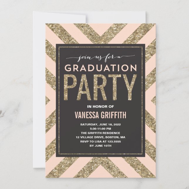 Shimmer  | Invitation du Graduation Party (Devant)