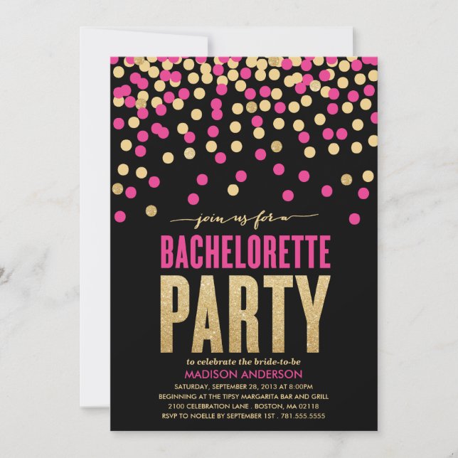 SHIMMER & SHIN | INVITATION DU PARTI BACHELORETTE (Devant)