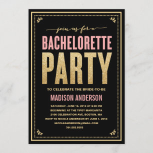 SHIMMER & SPARKLE INVITATION DU PARTI BACHELORET
