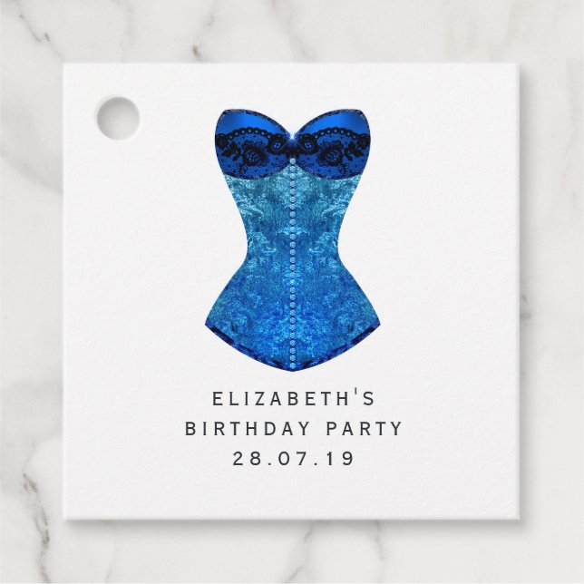Shimmering Blue Velvet Debutante Geschenkanhänger (Vorderseite)