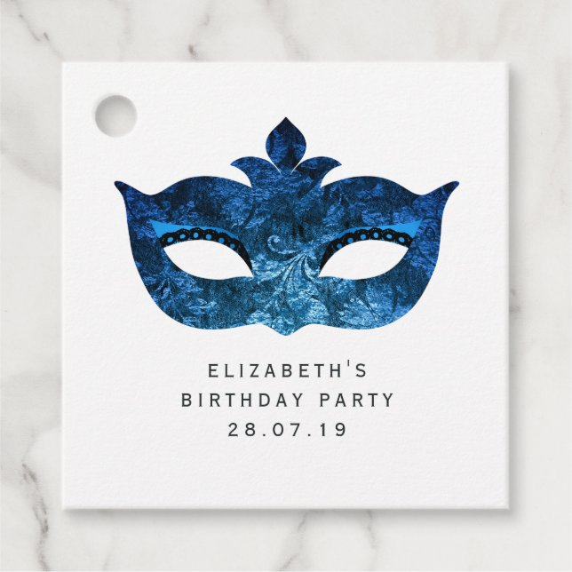 Shimmering Blue Velvet Debutante Geschenkanhänger (Vorderseite)