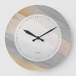 Shimmering Look Brushstrokes Große Wanduhr
