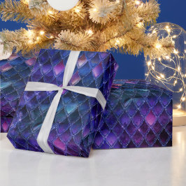 Shimmering Purple Ombre & Glitter Dragon Scales Geschenkpapier