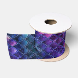 Shimmering Purple Ombre & Glitter Dragon Scales Satinband