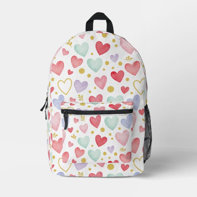 Shimmering Watercolor Sweethearts Bedruckter Rucksack (Vorderseite)