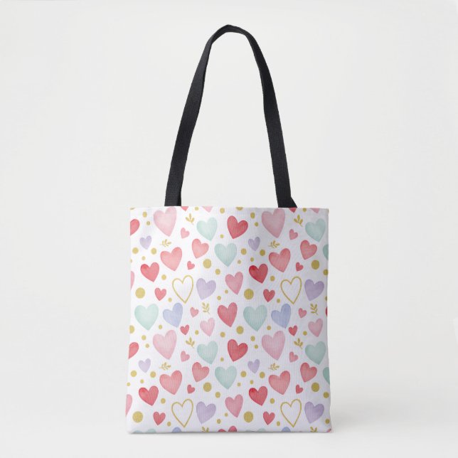 Shimmering Watercolor Sweethearts Tasche (Vorderseite)