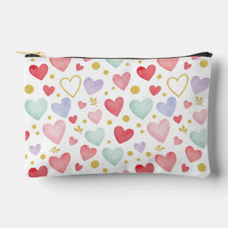 Shimmering Watercolor Sweethearts Zubehörtasche