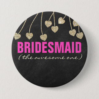 Shimmery Chic Bridesmaid Button Button