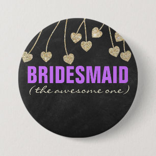 Shimmery Chic Bridesmaid Button Button (lila)